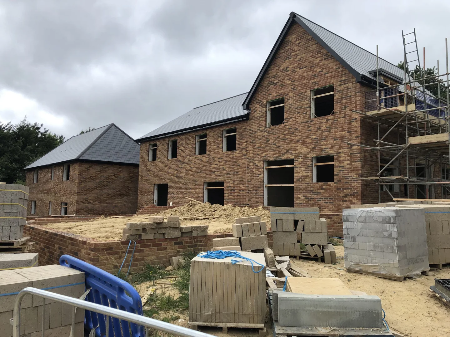 Stone house under construction